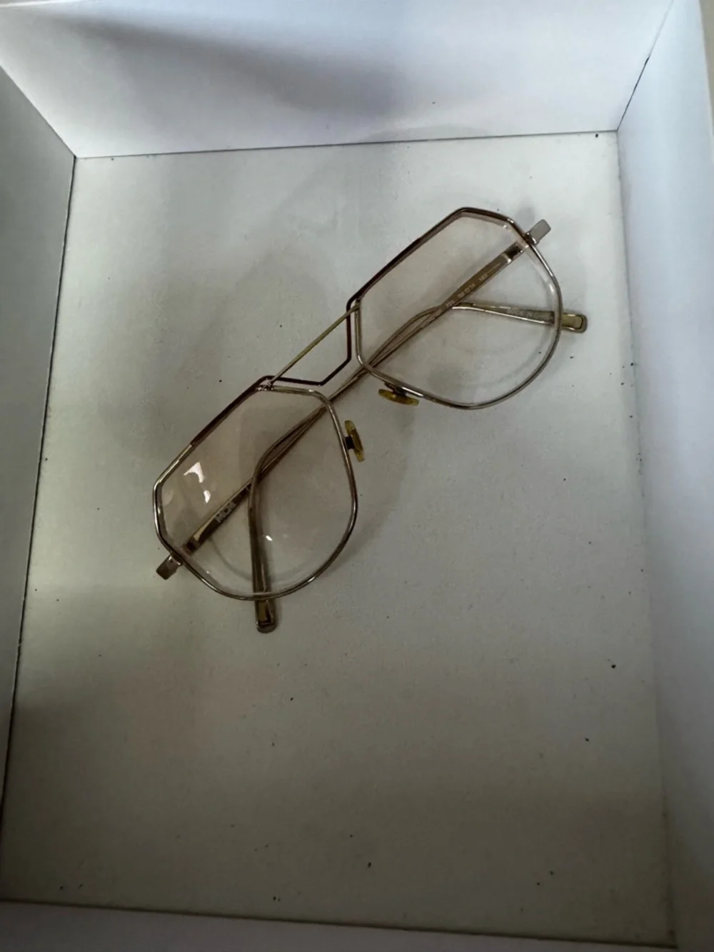 MCM Silver Metal Geometric Frame Glasses